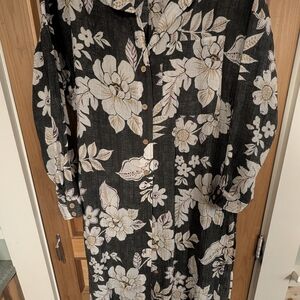 Torrid Black Floral Long Sleeve Dress